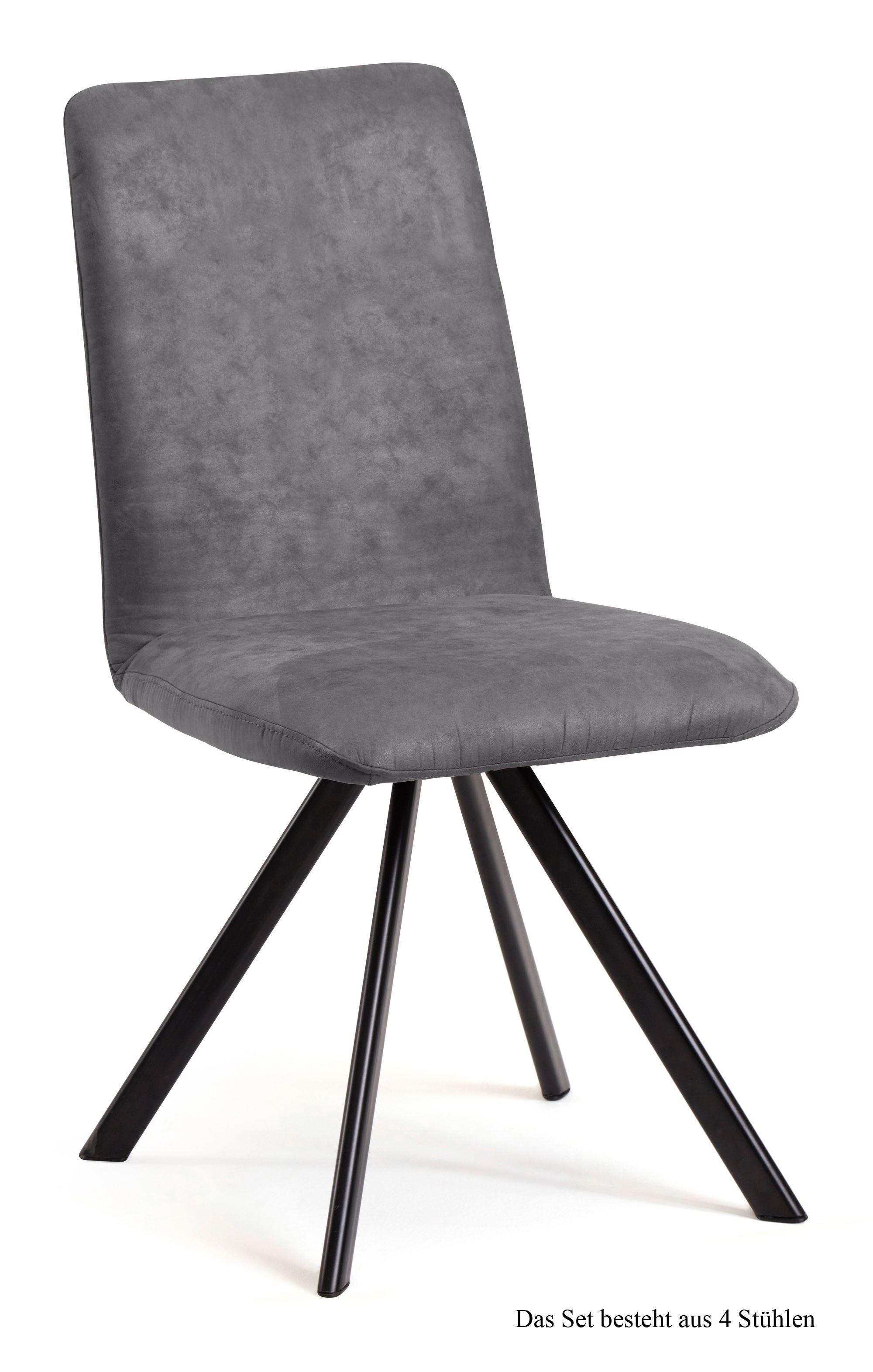 ESSZIMMERSTUHL drehbar (4er-Set) Denny 47x92x60 Schwarz/Grau - Schwarz/Grau, Kunststoff (60/92/47cm) - 58aufmkessel