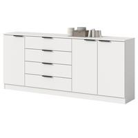 SIDEBOARD weiß 185 x 80 cm, Kommode mit viel Stauraum - Schwarz/Weiß, Holzwerkstoff/Kunststoff (185/80/35cm) - Inn.Furn