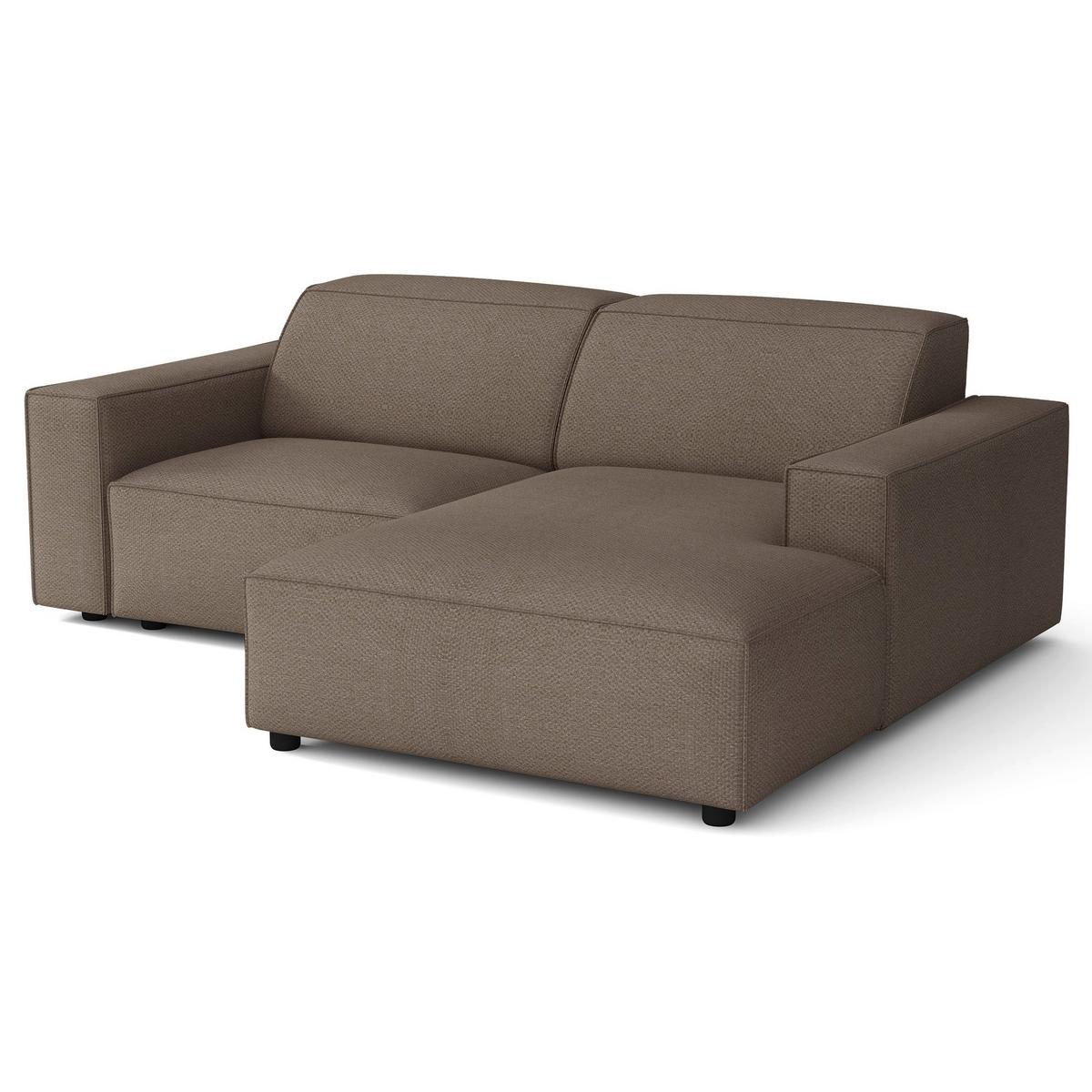 ECKSOFA Sellmo 210 cm - Hellbraun/Schwarz, Kunststoff/Textil (210/166cm) - Selsey