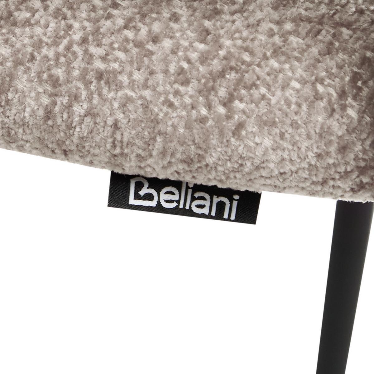 ESSZIMMERSTUHL 2er Set Chenillegewebe Taupe Springer - Taupe, Textil (53/75/51cm) - Beliani