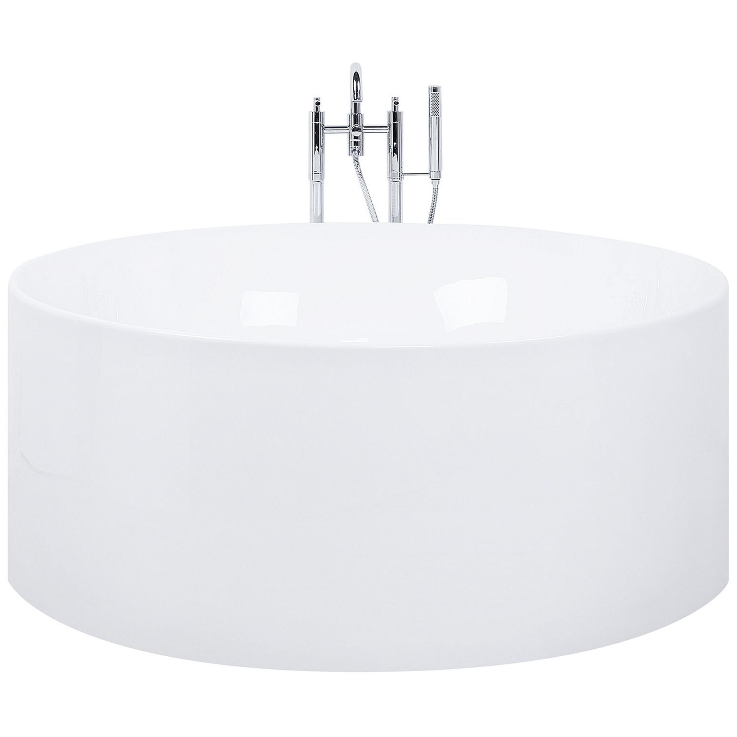 BADEWANNE FREISTEHEND 140x140x58 cm weiß Ibiza - Weiß, Kunststoff (140/58/140cm) - Beliani