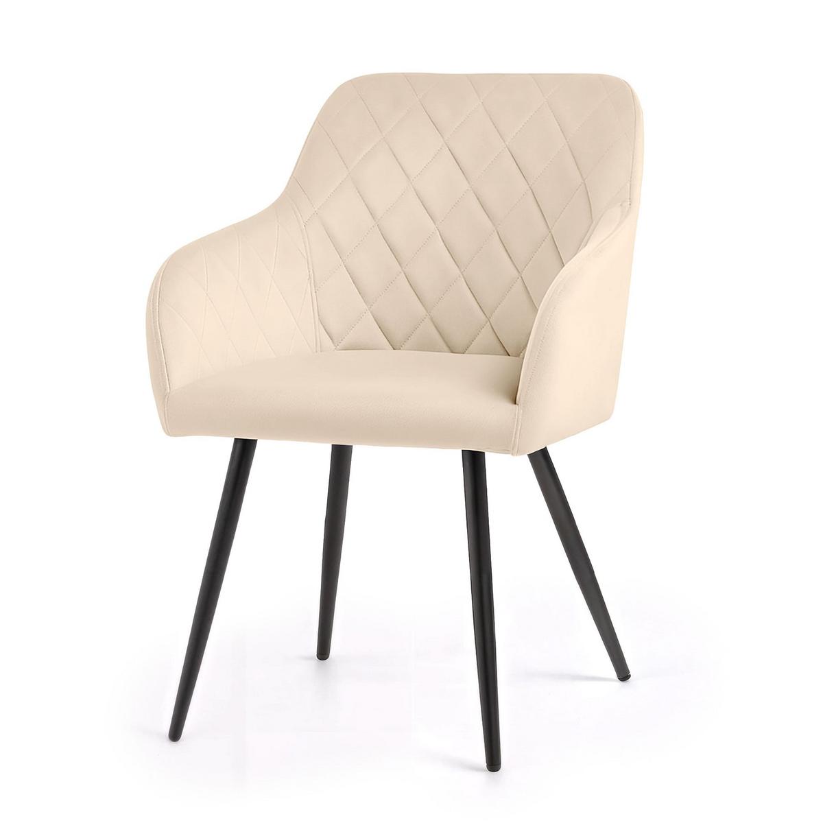 POLSTERSTUHL 2er Set, Metallbeine Beige 54,5/82/58 - Beige, Textil (55/82/52cm) - RAUMHIRSCH FURNITURE
