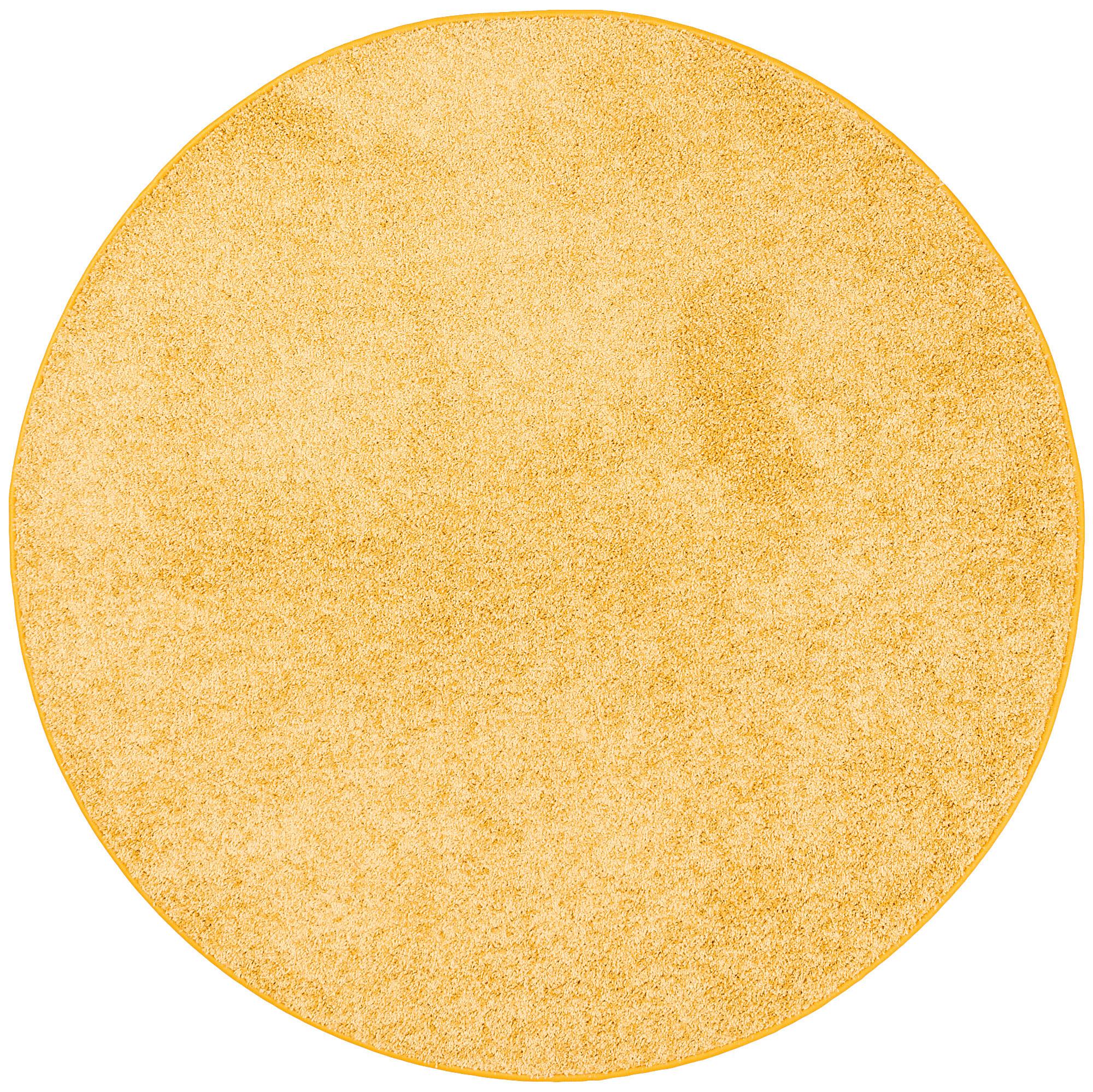 HOCHFLOR VELOURS TEPPICH MONA RUND - Currygelb, Textil (100/100cm) - Snapstyle