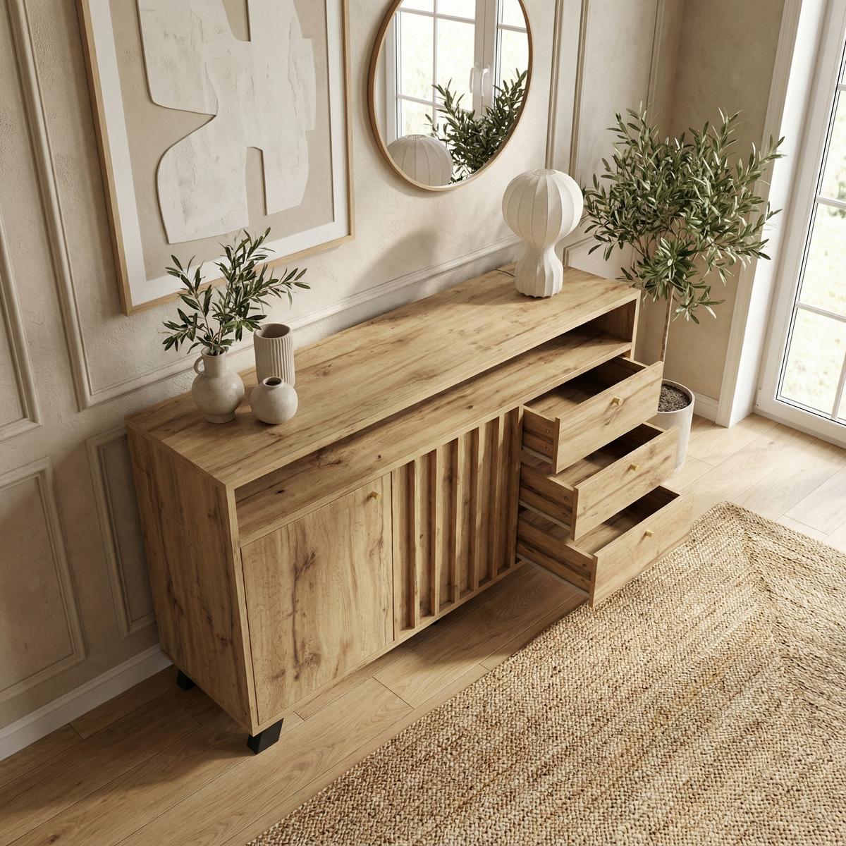 SIDEBOARD 120cm in Dunkler Eiche - Sonoma Eiche, Holzwerkstoff (120/85/40cm) - Urban Meuble