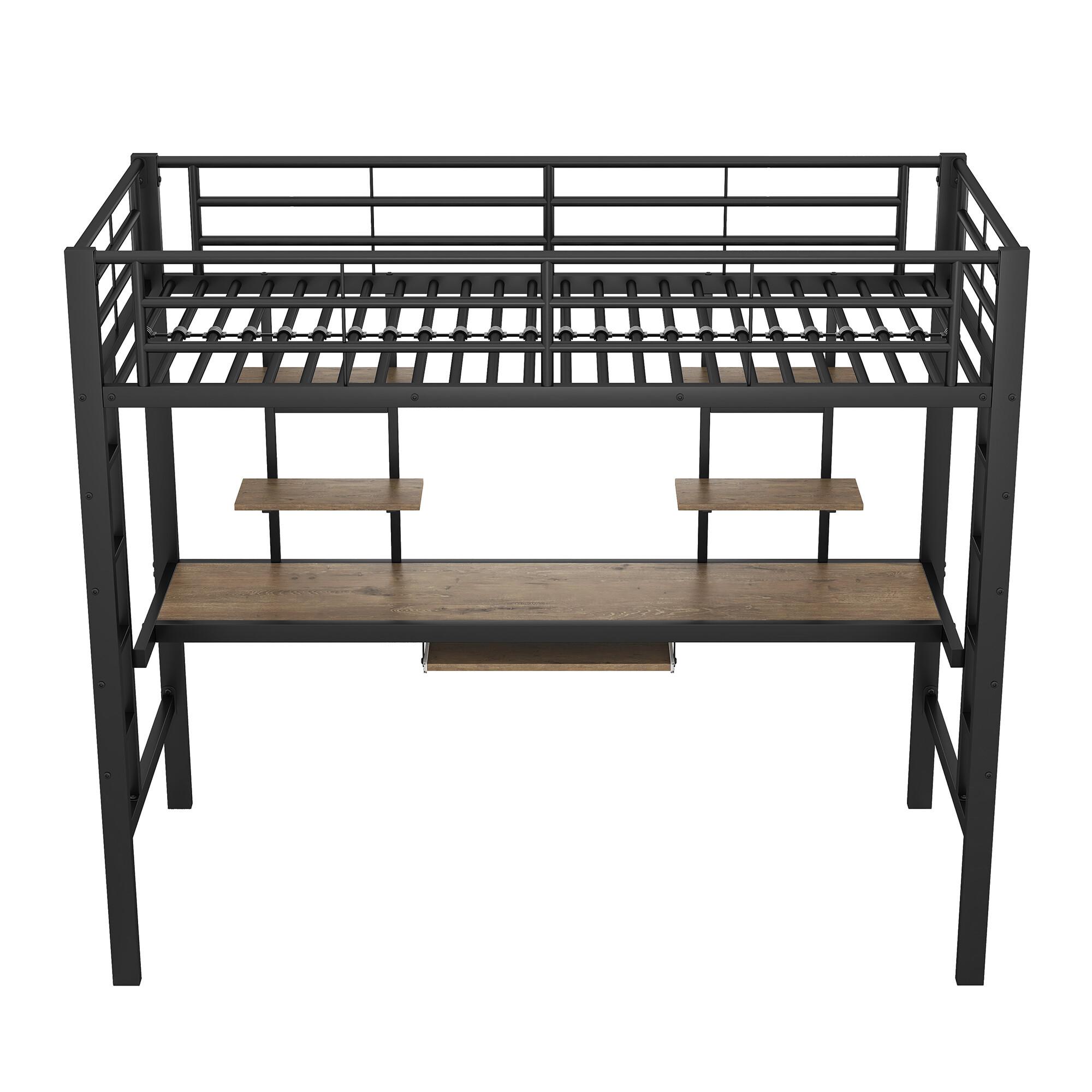 BETT Schwarz 204/95/180 cm - Schwarz, Holzwerkstoff/Metall - Urban Meuble