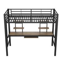 BETT Schwarz 204/95/180 cm - Schwarz, Holzwerkstoff/Metall - Urban Meuble
