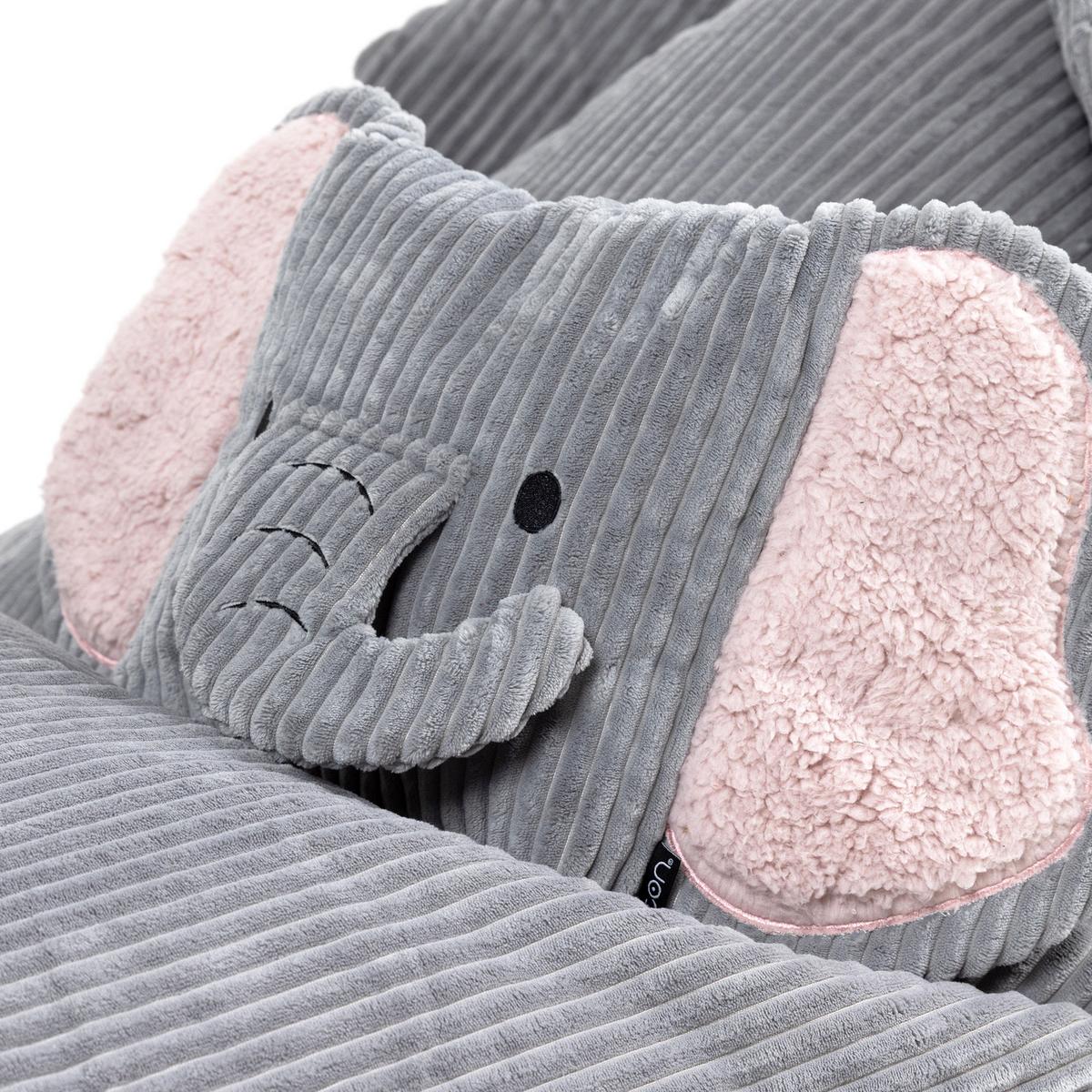 KINDERSITZSACK mit Kissen Elefant Cord - Grau, Textil (72/66/102cm) - icon