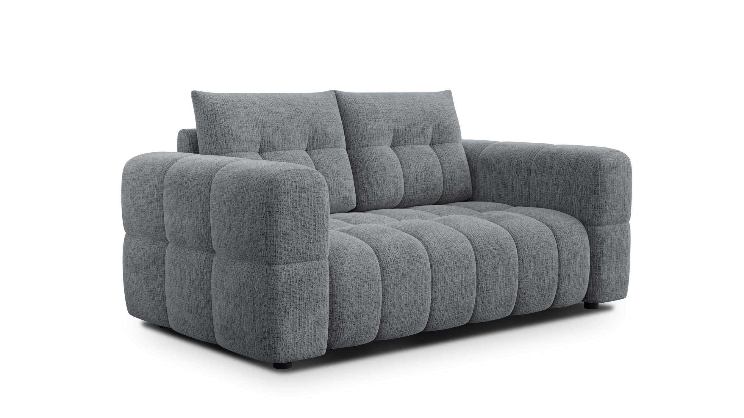 SOFA CLOUDI 2-Sitzer, dunkelgrau - Dunkelgrau/Schwarz, Holz/Textil (181/89/104cm) - Wozimo