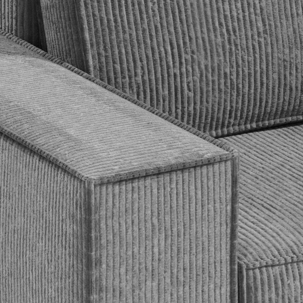 ECKSOFA Isaac 3 Sitzplätze Grau - Grau, Holz (257/148cm) - Petits-meubles