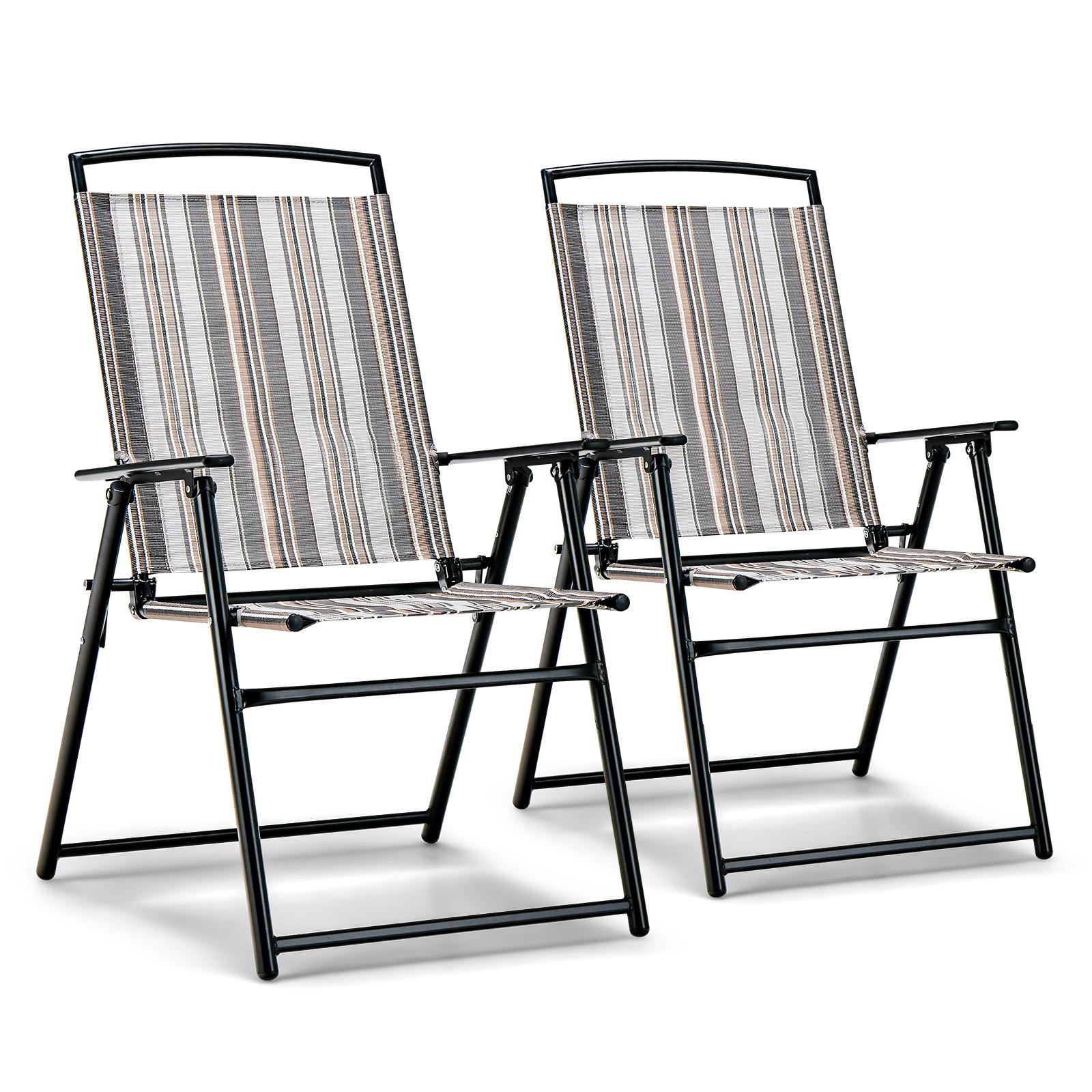 KLAPPSTUHL Grau (2er-Set) - Grau, Metall (61.5/92/51cm) - COSTWAY