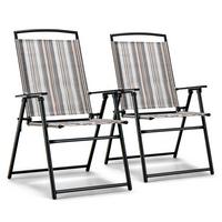 KLAPPSTUHL Grau (2er-Set) - Grau, Metall (61.5/92/51cm) - COSTWAY