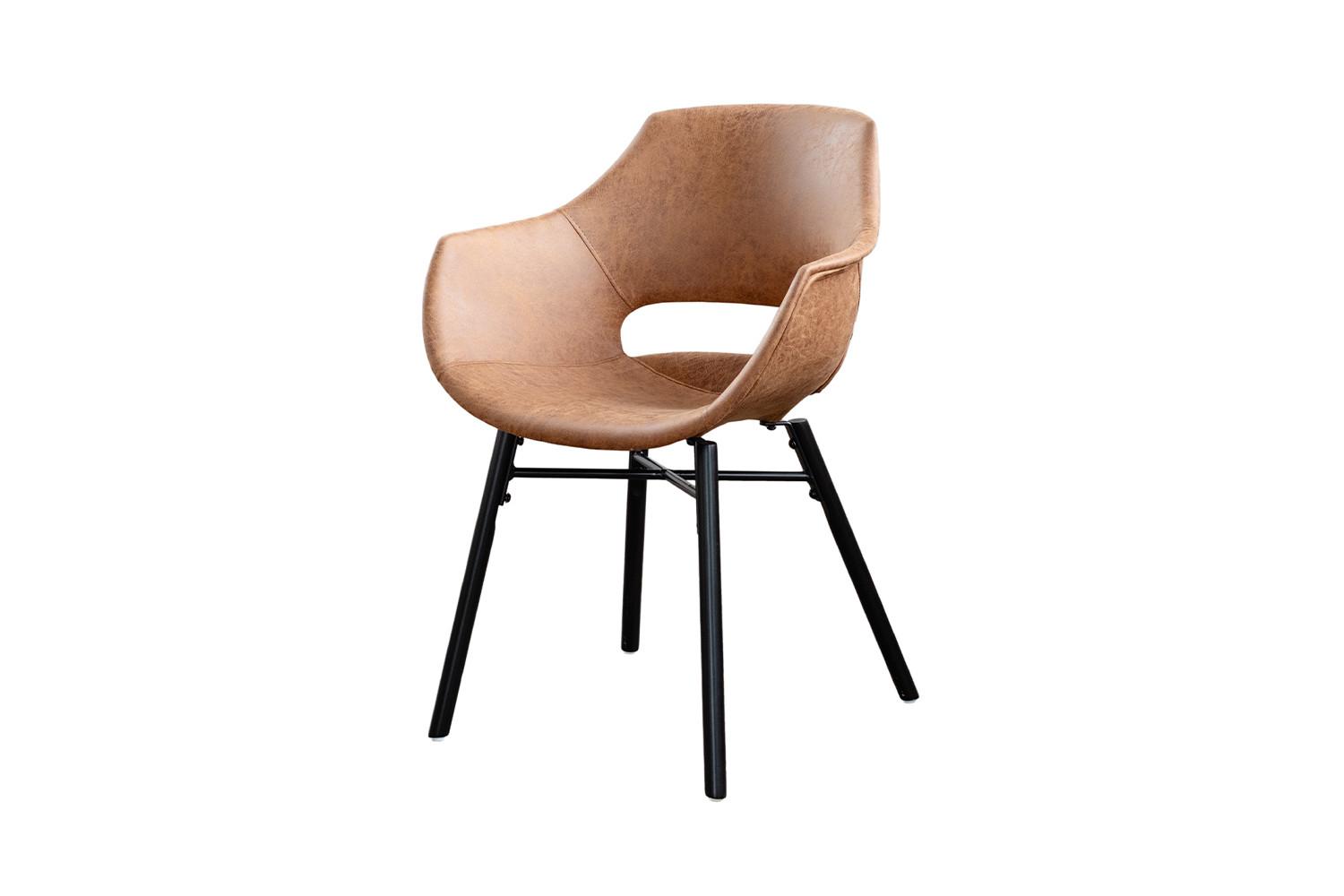 STUHL ZAJA Braun Microfaser (1er-Set) - Braun, Textil (57/82/59cm) - KAWOLA