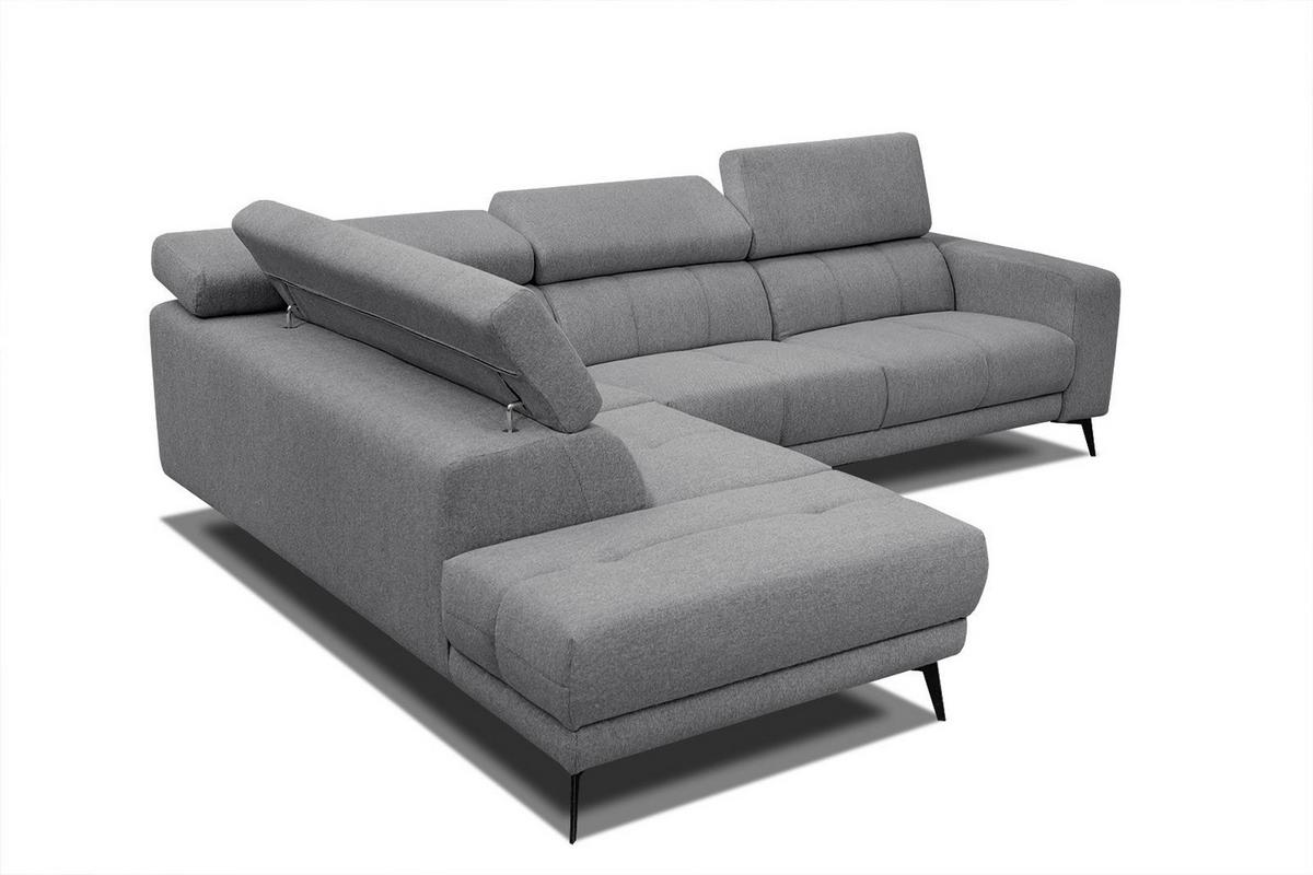 ECKSOFA MORELLO 5-Sitzer, grau - Schwarz/Grau, Holzwerkstoff/Textil (158/269cm) - Wozimo