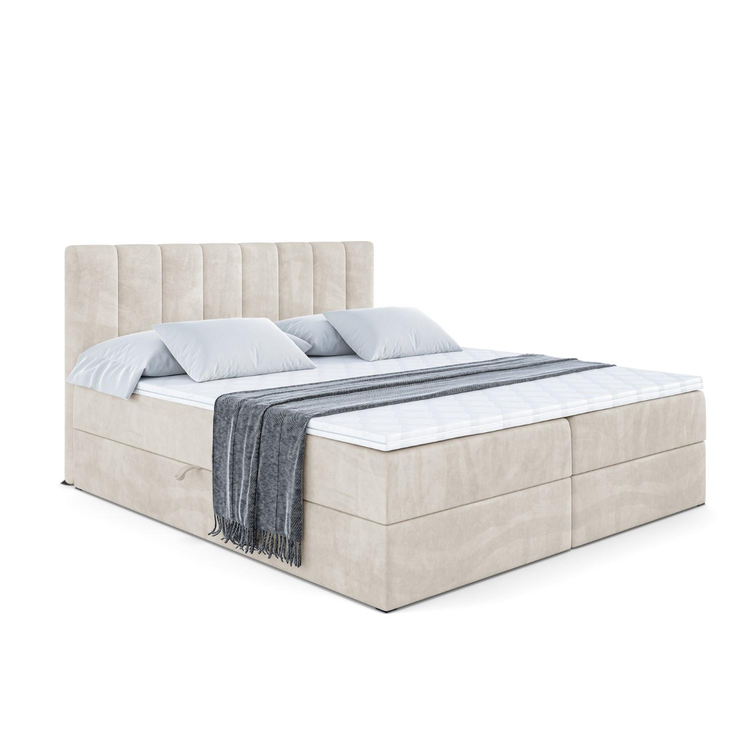 BOXBETT mit Matratze H3 und Lattenrost - OTTA - 160x200 cm Ecru - Ecru, Holzwerkstoff (160/200cm) - ALTDECOR