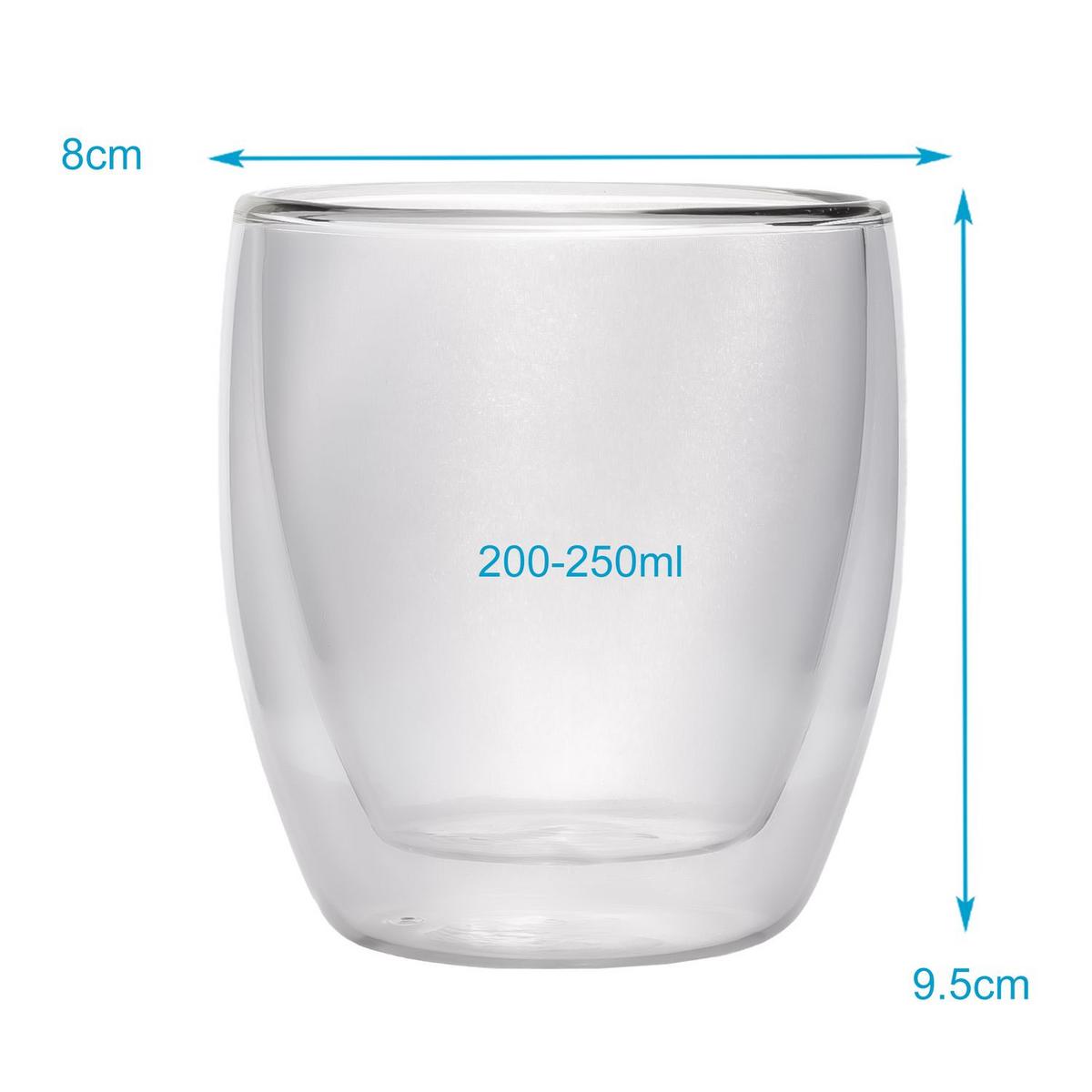 KAFFEEGLAS 250ml (4er-Set) - Transparent, Glas - Intirilife