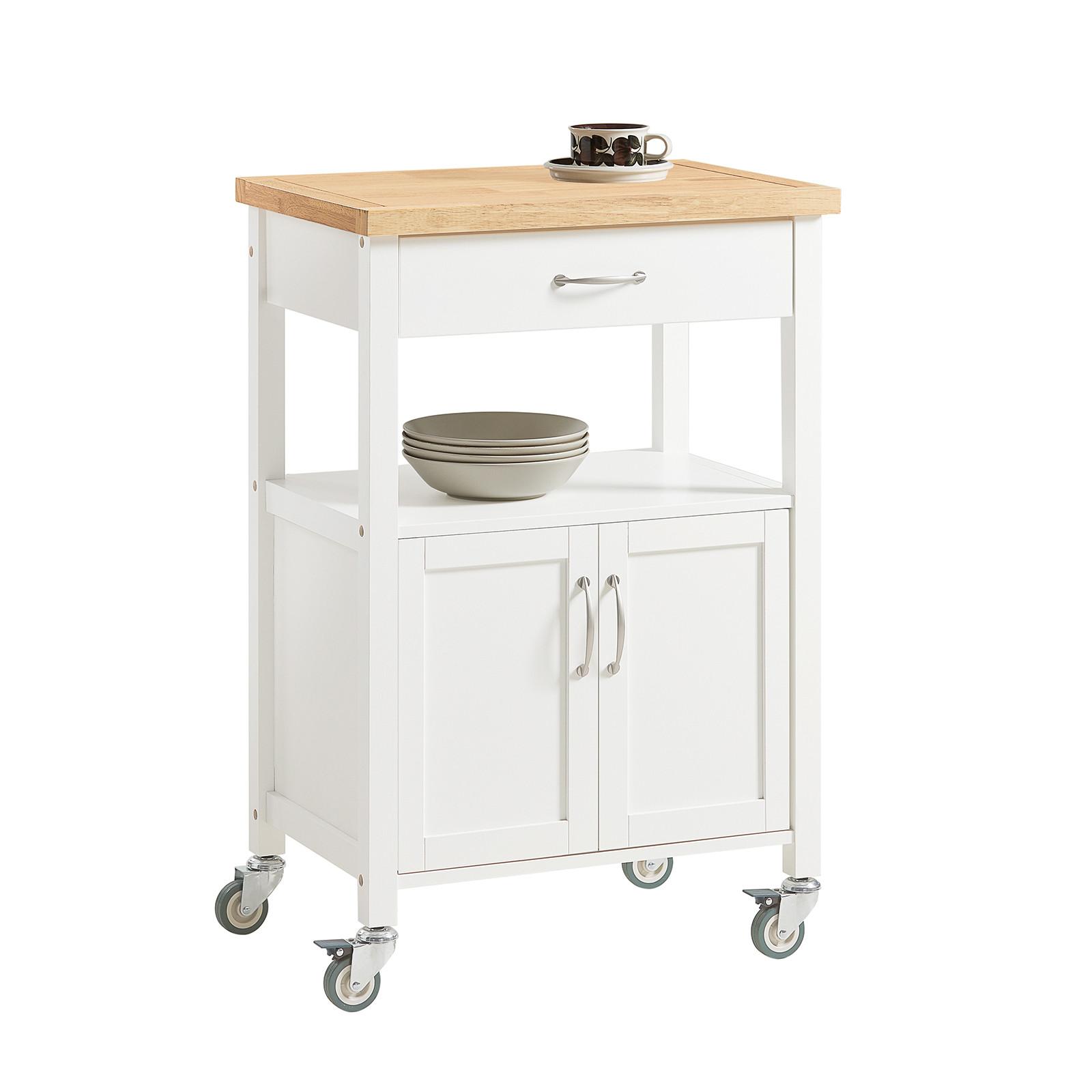 KÜCHENWAGEN Weiß - Weiß, Holzwerkstoff (60/90/45cm) - SoBuy