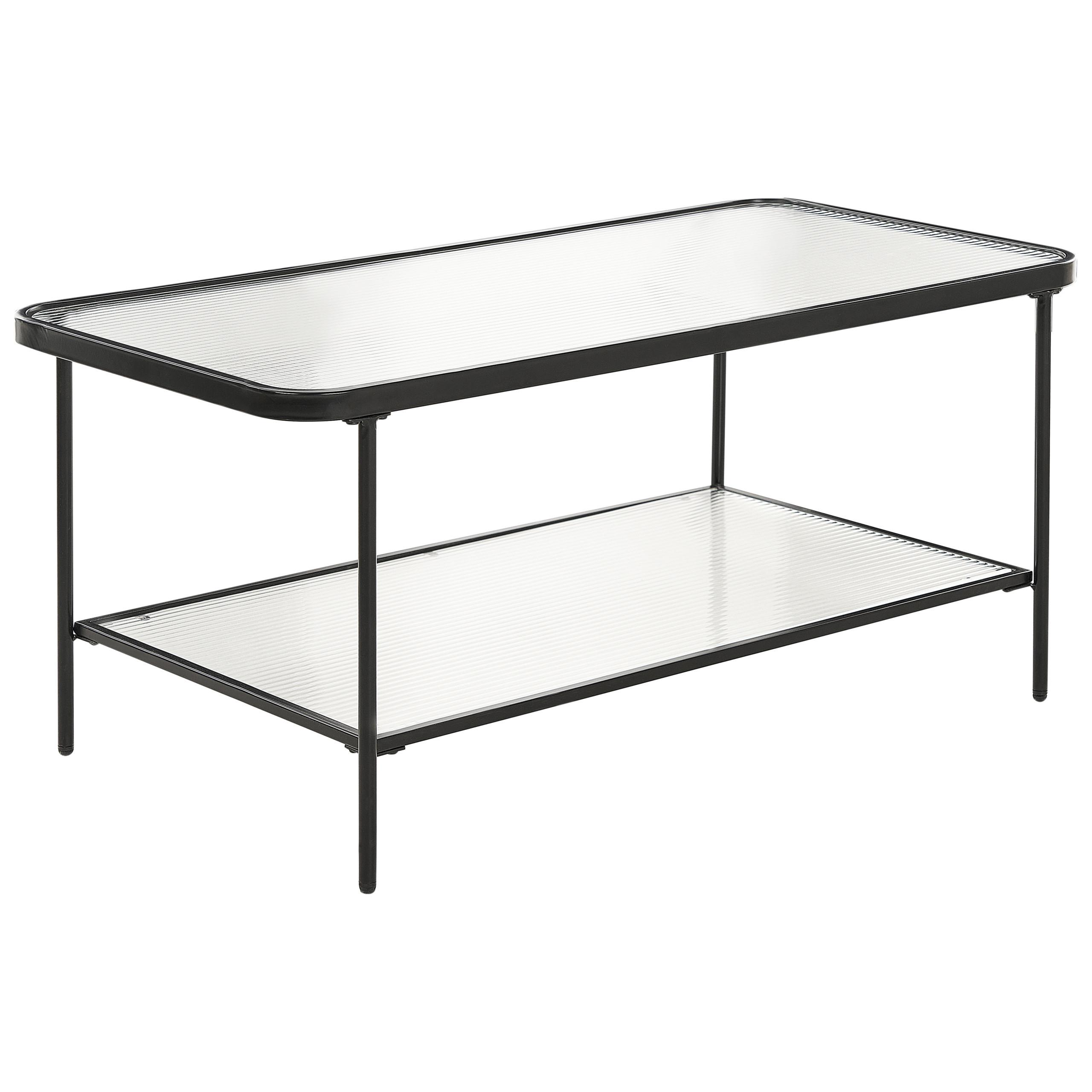 COUCHTISCH Transparent/Schwarz Blair - Transparent/Schwarz, Naturmaterialien (100/51/45cm) - Beliani