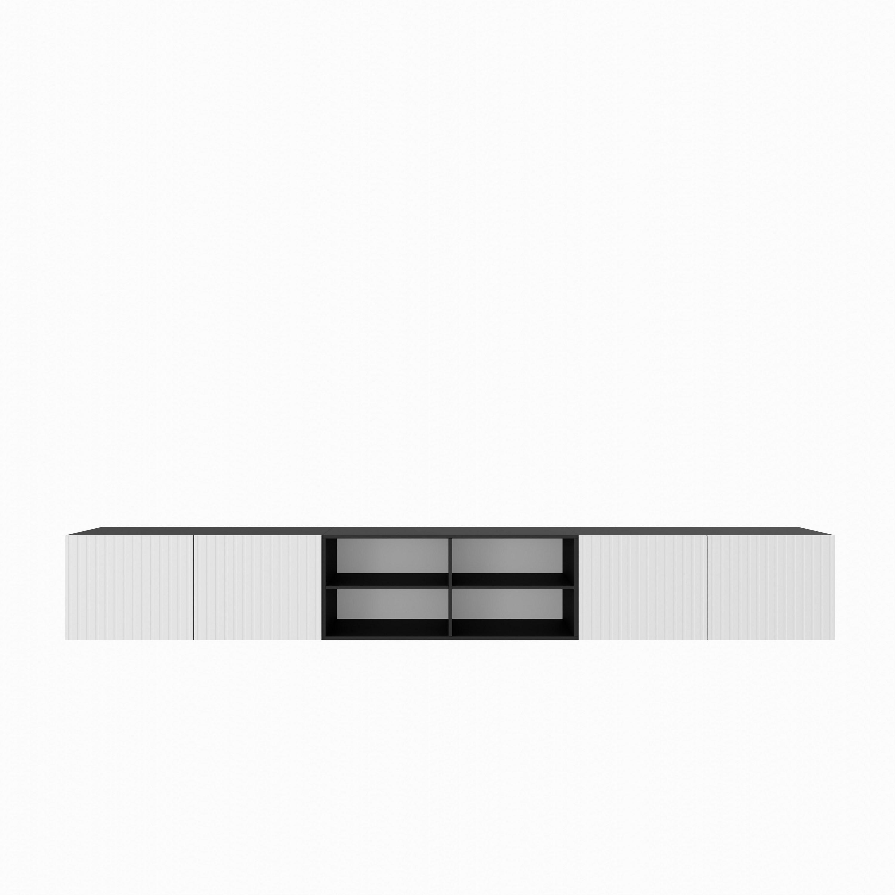 LOWBOARD LIVO 300/41/40 cm, Hängender TV-Schrank Anthrazit / Weiß - Anthrazit/Weiß, Holzwerkstoff (300/41/40cm) - MASSENO