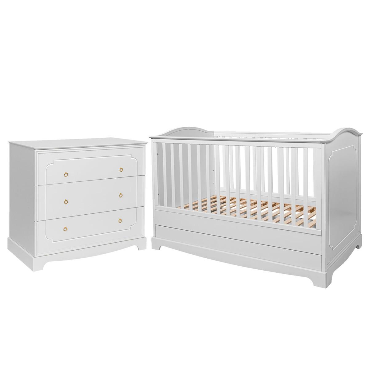 BABYZIMMER 2-teilig Royal Weiß - Weiß, Holzwerkstoff (78/97/149cm) - Petits-meubles