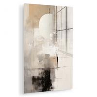 ACRYLGLASBILD Abstrakt - Kunst - Grau 80x120 cm - Hellgrau, Glas (80/120cm) - MuchoWow