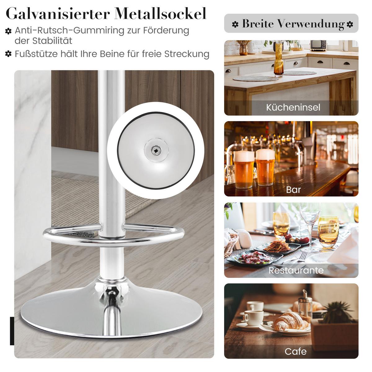 BARHOCKER Grau(2er-Set) - Grau, Metall (42/102/37cm) - COSTWAY