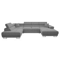 WOHNLANDSCHAFT Torezio Bis, Seite: Links - Grau, Holz/Textil (346/90/203cm) - MIRJAN24