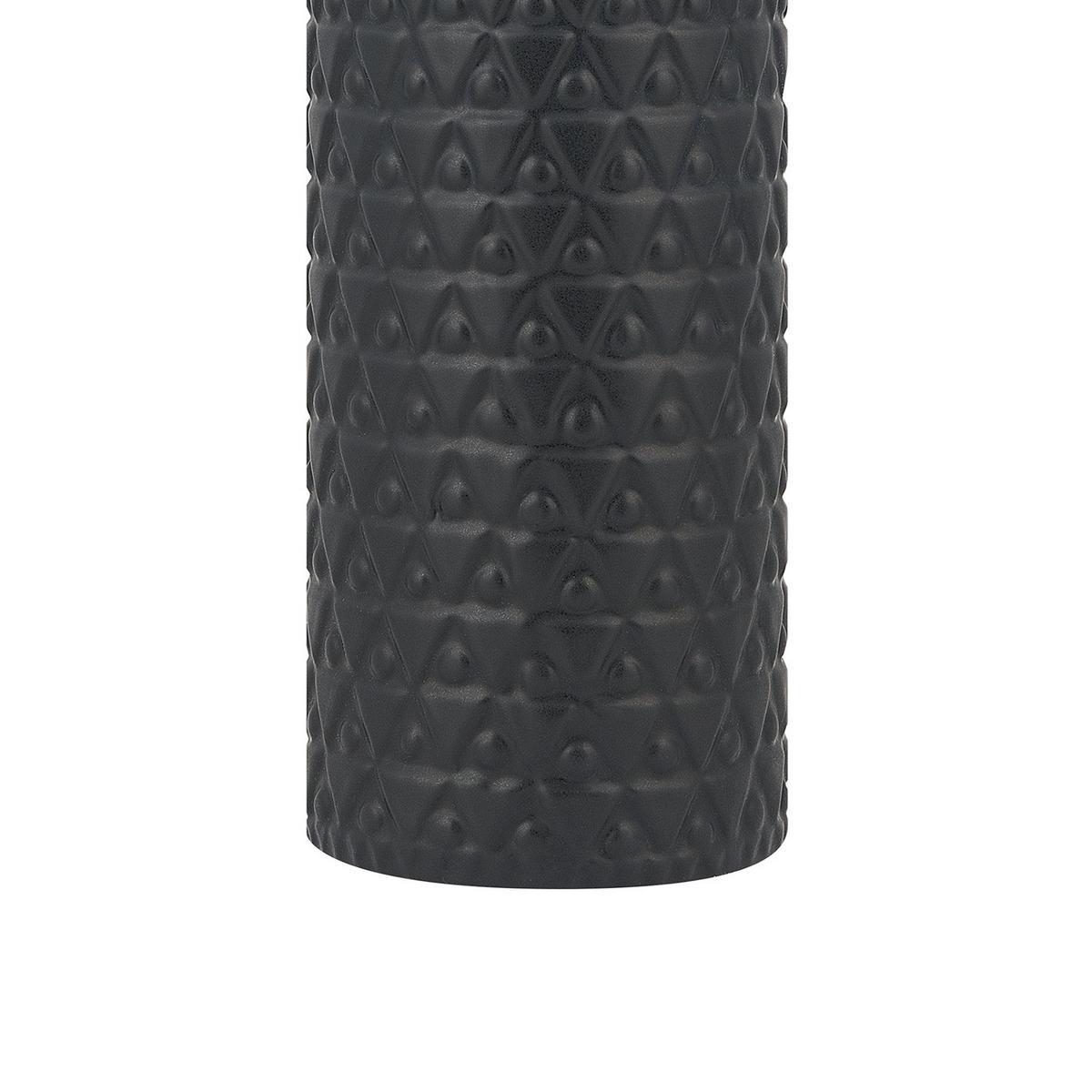 DEKOVASE Steinzeug schwarz Arsin - Schwarz, Stein (39cm) - Beliani