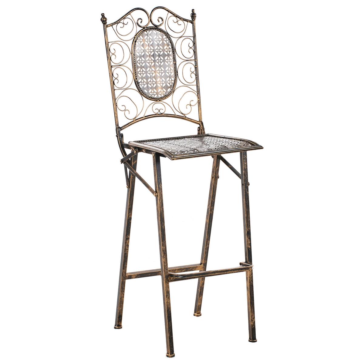 GARTEN-BARHOCKER Schwarz Bormio - Schwarz, Metall (38/122/44cm) - Beliani