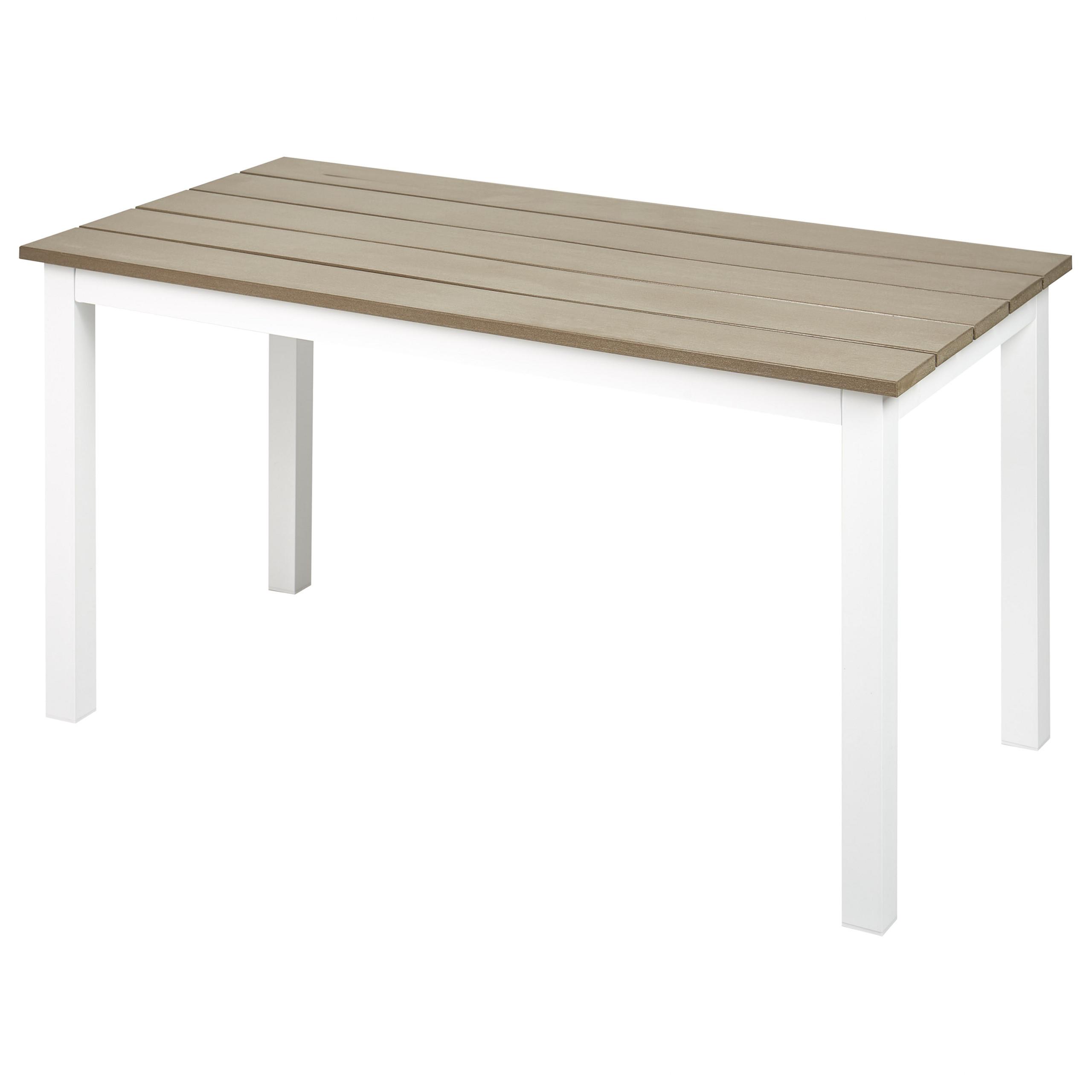 GARTENTISCH Heller Holzfarbton Messina - Hellbraun/Weiß, Kunststoff (96/52/50cm) - Beliani