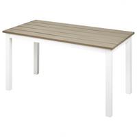 GARTENTISCH Heller Holzfarbton Messina - Hellbraun/Weiß, Kunststoff (96/52/50cm) - Beliani