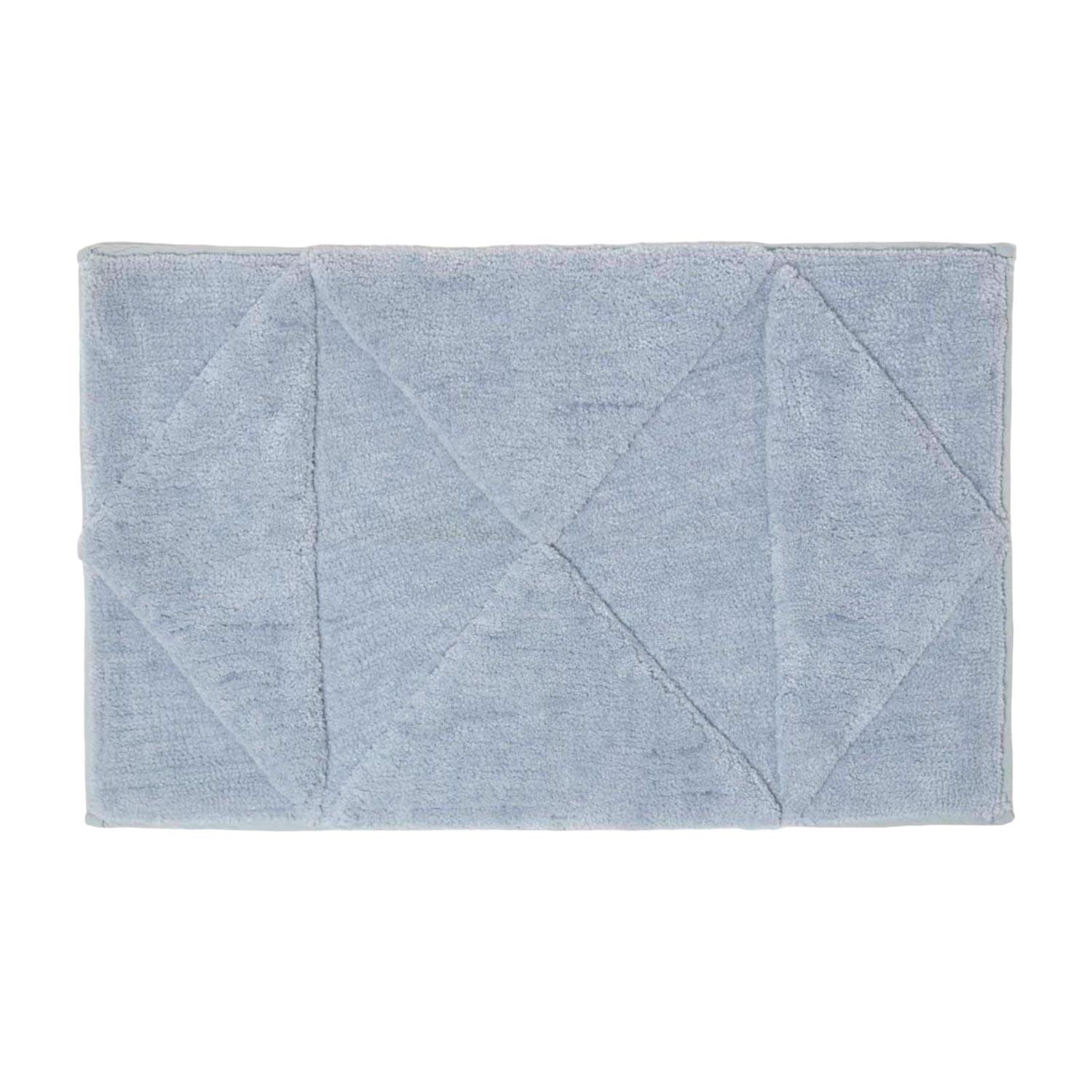 BADEMATTE 50/80 cm geometrisch - Hellblau, Textil (50/80cm) - Homescapes