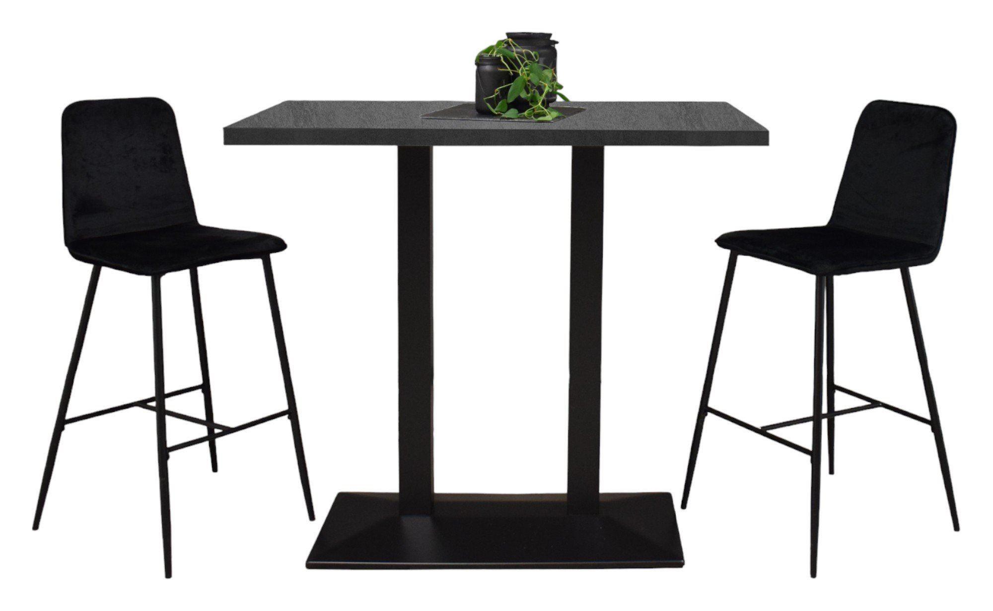 TRESENTISCH Electra 120x70x106 schwarz matt/graphit - Graphitfarben, Metall (120/70/106cm) - 58aufmkessel