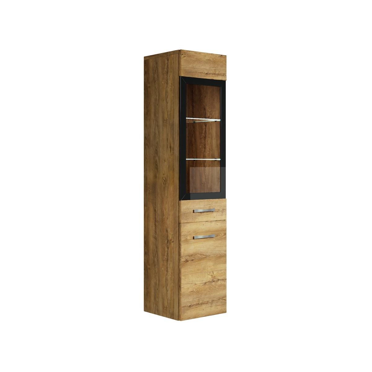 BADEZIMMERSCHRANK Rio mit 2 Türen Braun Eiche - 30 x 30 x 130 cm - Eichefarben/Braun, Holz (30/131/30cm) - Badplaats