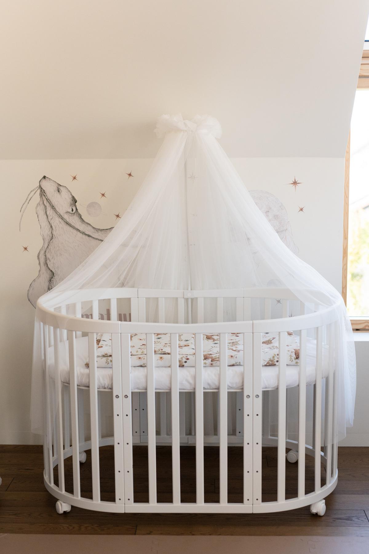 BABY Betthimmel Baldachin mit Himmelstange - Ecru, Textil - waldin