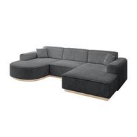 WOHNLANDSCHAFT ARRIO-U1 303x171x83 cm Dunkelgrau - Dunkelgrau, Holzwerkstoff/Textil (303/83/171cm) - ALTDECOR