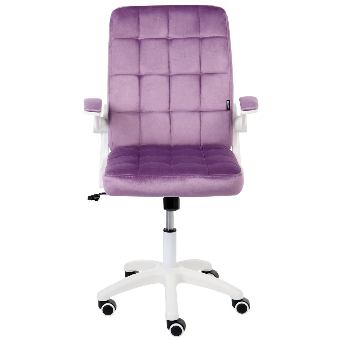 BÜROSTUHL Samtstoff Violett Dandy - Violett/Weiß, Kunststoff/Textil (58/95/58cm) - Beliani