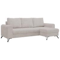 ECKSOFA Hugo Cord Weiß - Schwarz/Weiß, Textil/Metall (242/140cm) - MKS