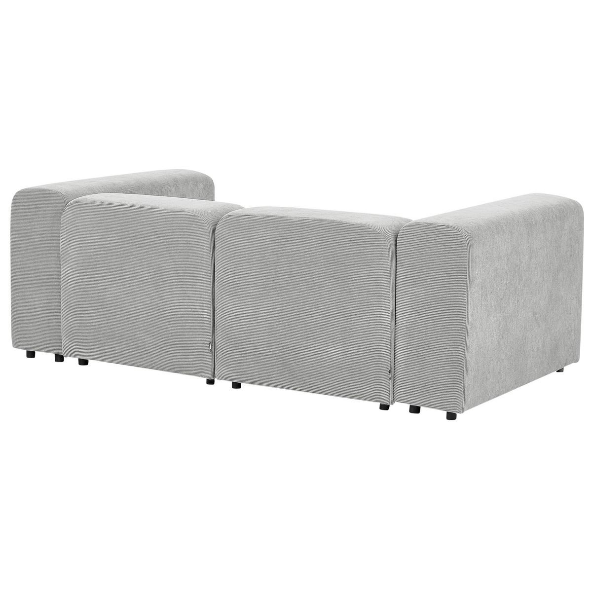 2-SITZER-SOFA Cord grau Falsterbo - Grau, Textil (204/70/105cm) - Beliani