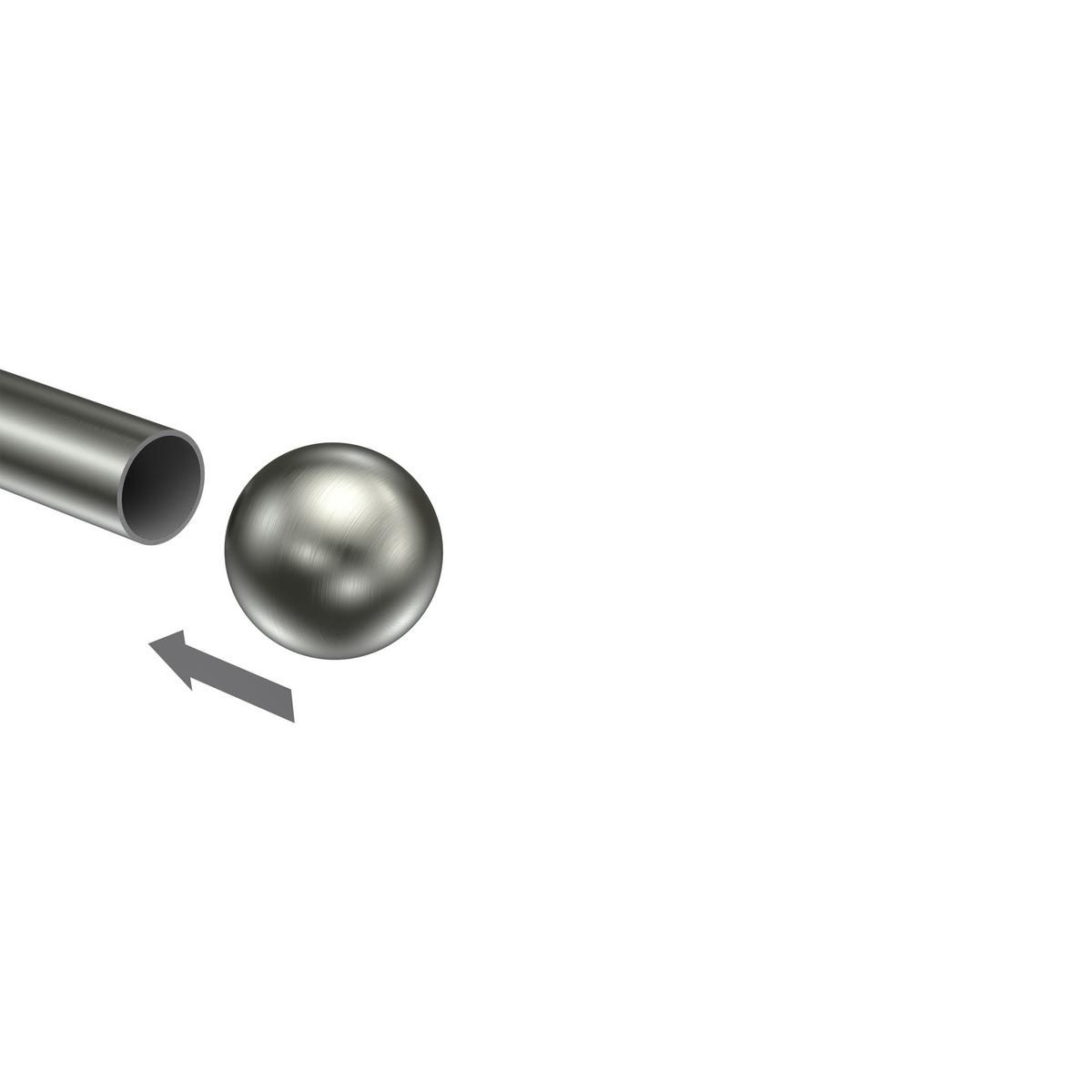 ENDSTÜCKE FÜR GARDINENSTANGEN 20 mm Ø, Luino Edelstahl, Packung 2 Stück - Edelstahlfarben, Metall (2.5/3/3cm) - INTERDECO
