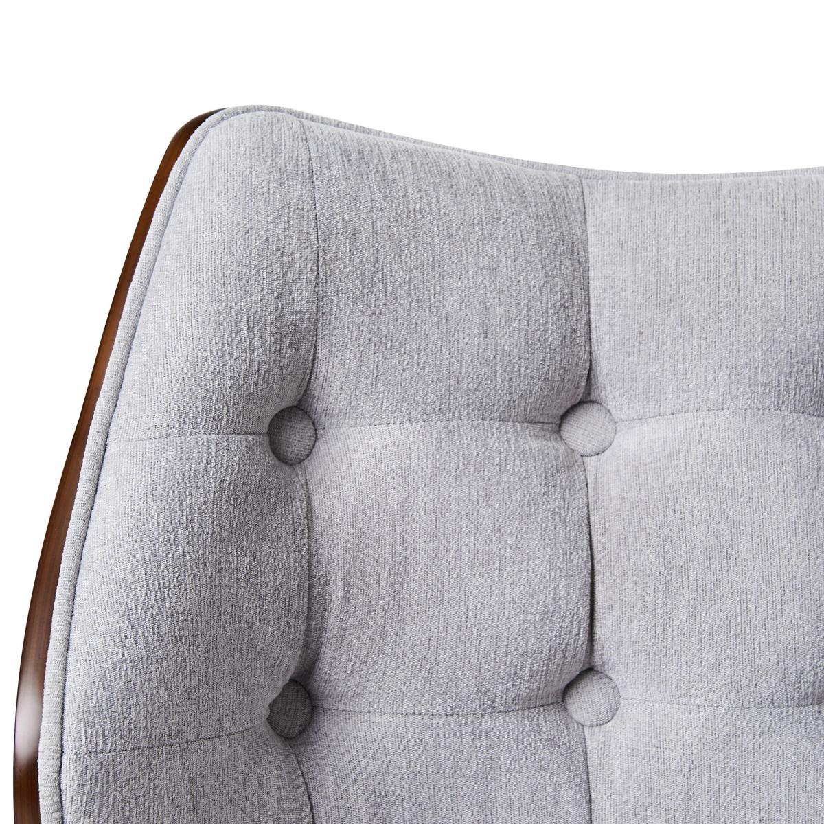 SCHREIBTISCHSTUHL Kunstleinen Grau Lompoc - Braun, Textil (54/88/56cm) - Beliani
