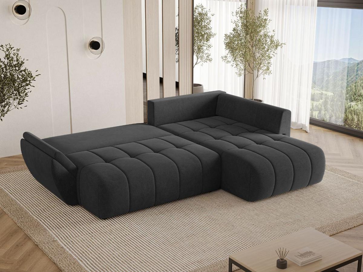ECKSOFA Genoa Anthrazit - Anthrazit, Holz/Textil (266/190cm) - Graingold