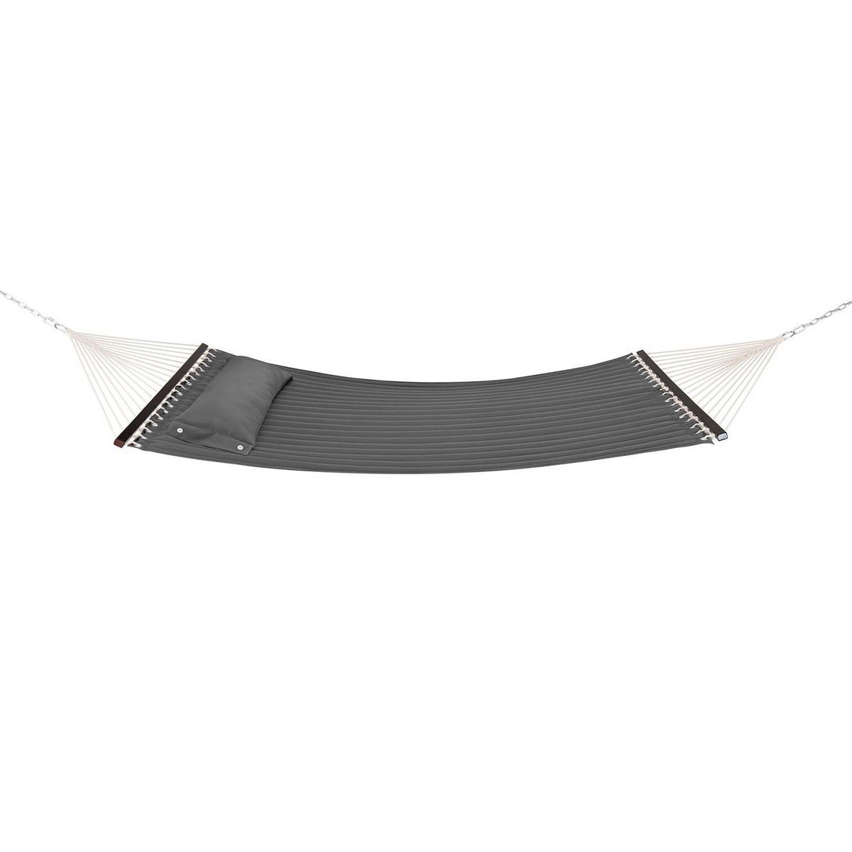 HÄNGEMATTE Cata anthrazit 360x120x115 cm inkl. Kissen - Anthrazit, Textil/Metall (140/115/360cm) - Juskys