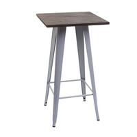 STEHTISCH INKL. HOLZ-TISCHPLATTE rechteck Grau - Grau, Holz (60/60/107cm) - MCW