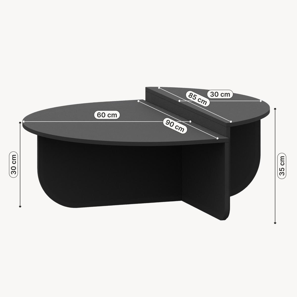 COUCHTISCH Tondesdaslo 90/90/35 cm - Dunkelgrau, Holzwerkstoff (90/90/35cm) - [en.casa]