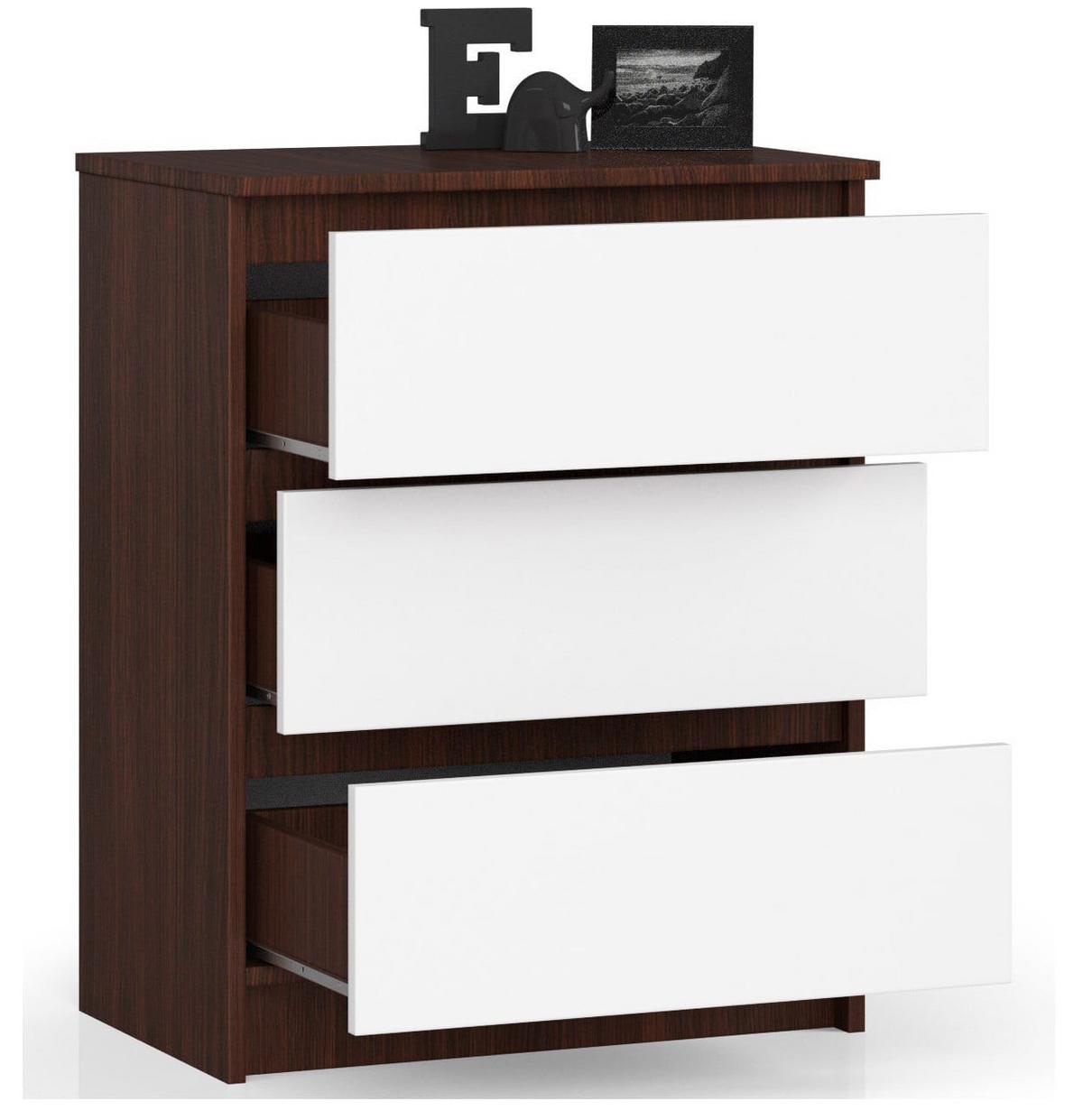 KOMMODE Dunkelbraun, Weiß 77/60/40 - Dunkelbraun/Weiß, Holzwerkstoff (60/77/40cm) - RAUMHIRSCH FURNITURE