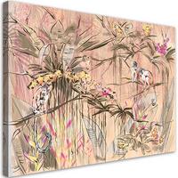 WANDBILD affen im dschungel - Pink, Textil (60/40cm) - Feeby