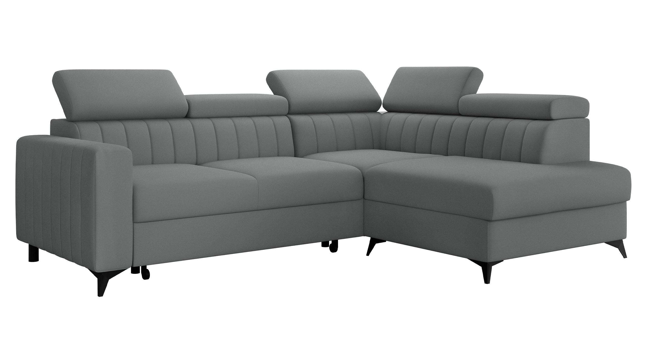 ECKSOFA Milano 2RRLXP, Seite: Rechts 2R+R+LXP - Graphitfarben, Holz/Textil (195/249cm) - MIRJAN24