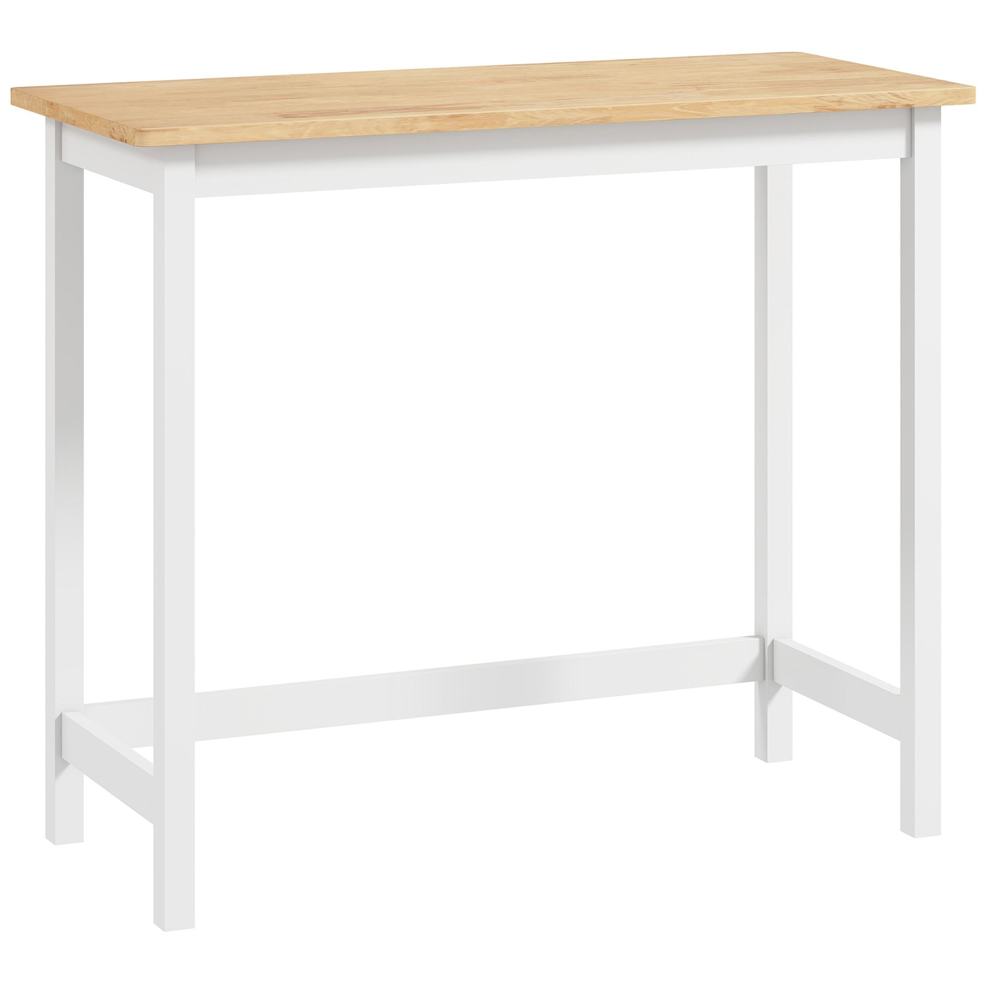 BARTISCH Kautschukholz Eiche - Eichefarben/Weiß, Holz (108/48/91cm) - HOMCOM