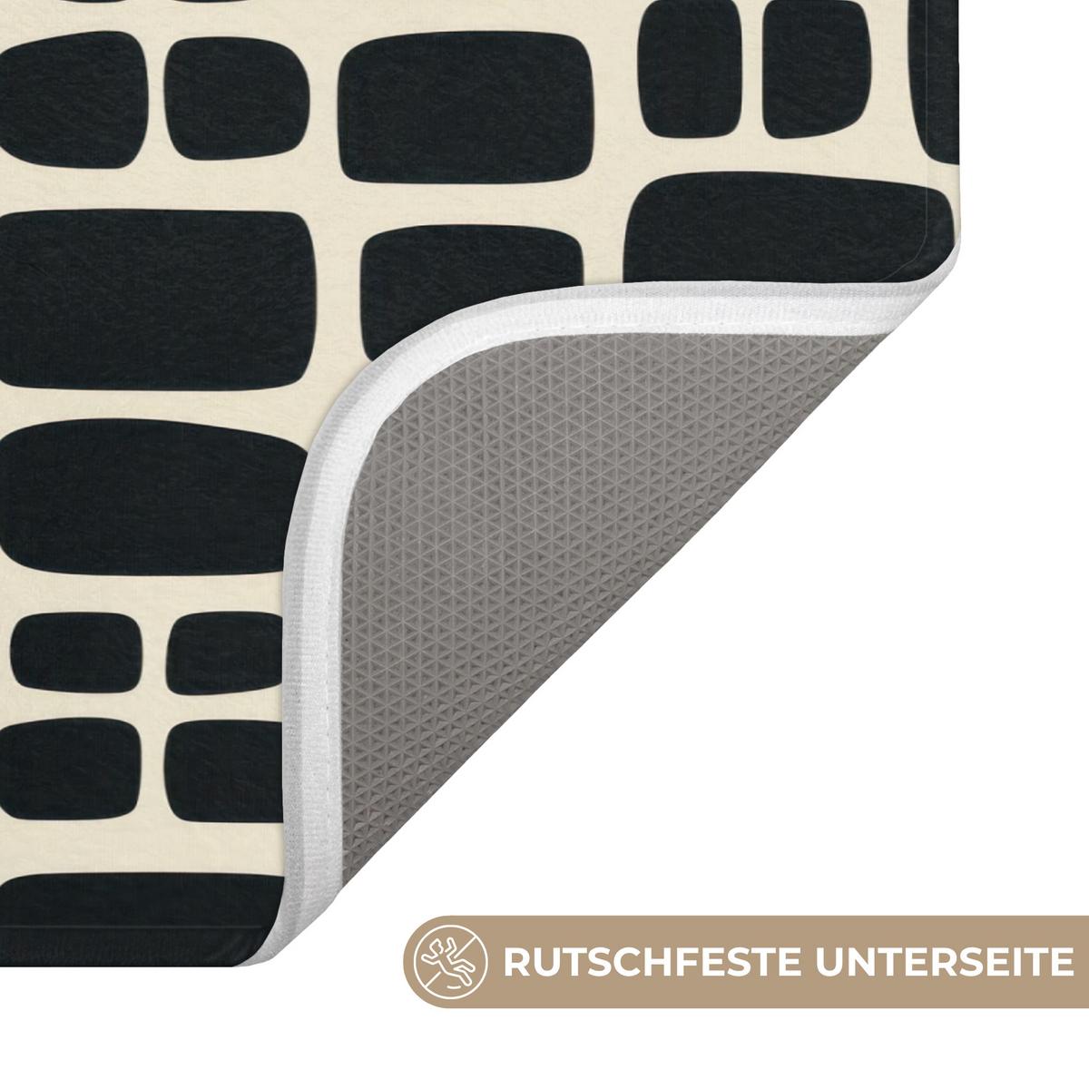 BADEMATTE Modern - Bio - Schwarz 60x40 cm - Anthrazit, Textil (60/40cm) - OnlyWow