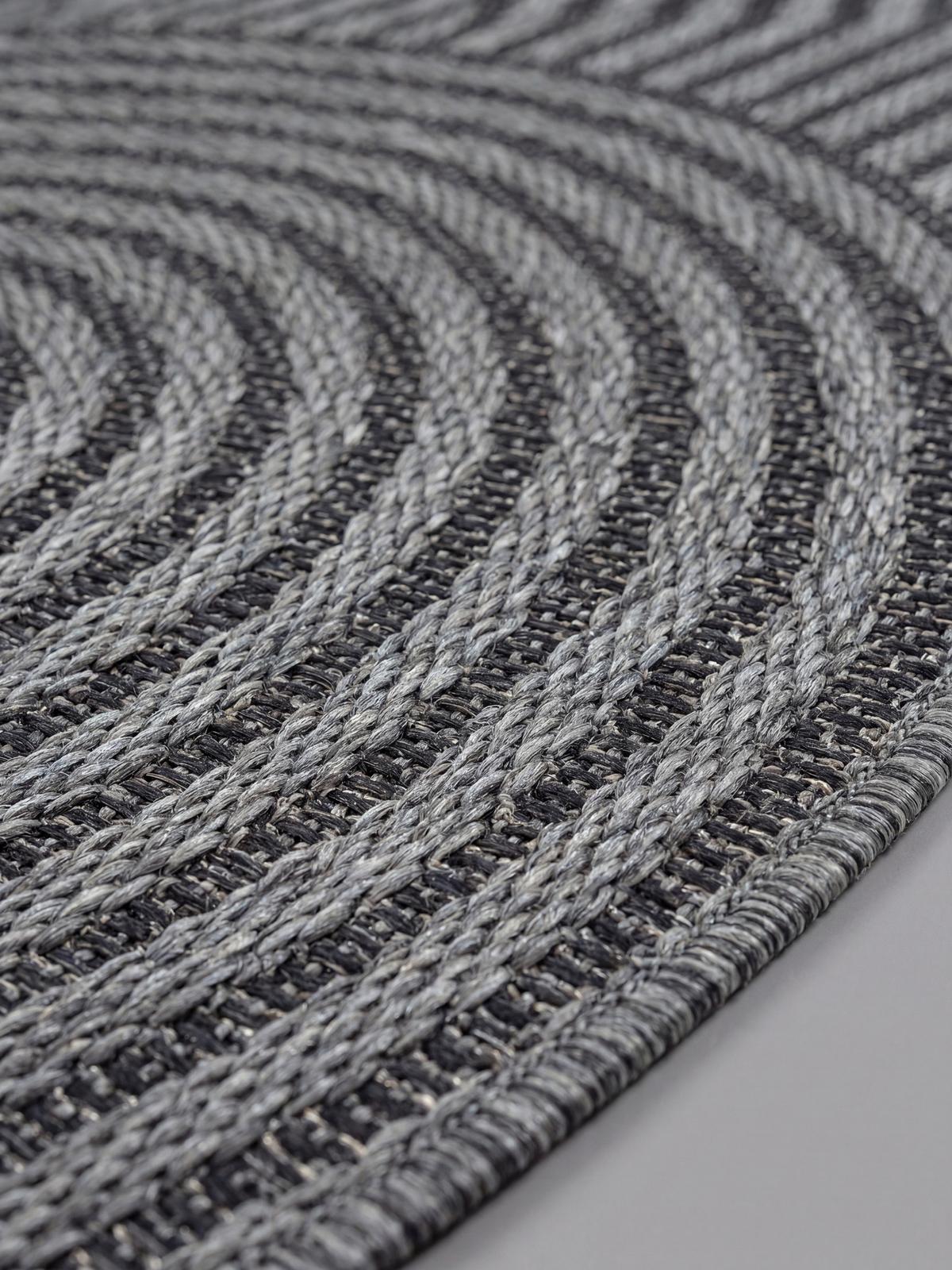 FLACHWEBTEPPICH Geometrisch BORNO Polypropylen Anthrazit 120 x 170 cm - Anthrazit, Textil (120/170cm) - KADIMA DESIGN